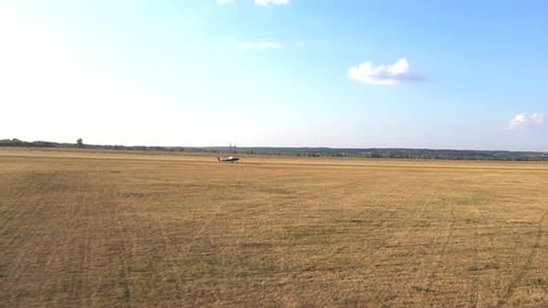 Light Sport Plane Ending Flight and Return to Airfield