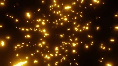 Glowing Golden Stars Falling Seamless Loop Overlay