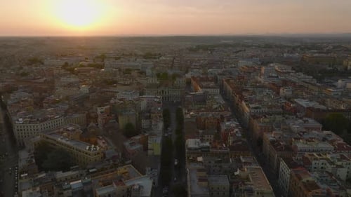 Aerial View of Basilica Di Santa Maria Maggiore and Surrounding Buildings in City