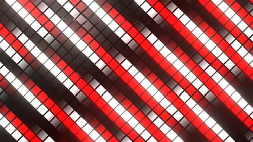 Red And White Glowing Pixels Movement Background Vj Loop In 4K