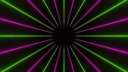 Green And Pink Spiral Neon Light Ribbon Background Vj Loop In 4K