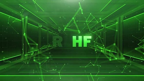 Futuristic Digital Tunnel Text Reveal With Plexus Network