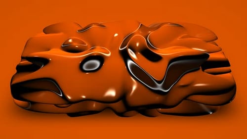 Fondo con placa de plasma naranja, diseño exclusivo y único, reflexión, renderizado 3D