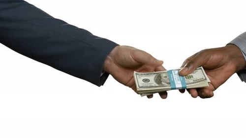 Hands Transmit Money to Other Hands