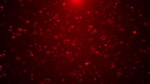 Animated Red Hearts and Bubbles Floating for Romantic Backgrounds