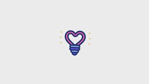 Animated Heart Lightbulb Idea Icon