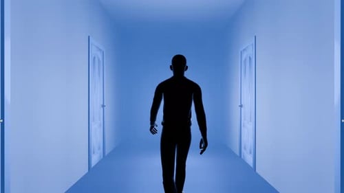 Man Walk through the Hall of Doors