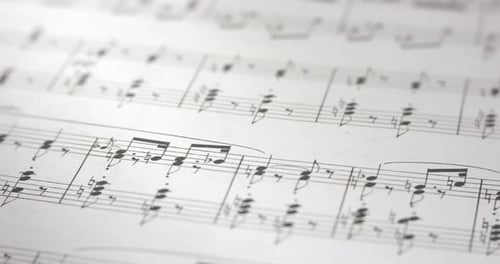 Close up of sheet music