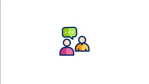 Modern Animated Icon of Two People Communicating