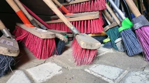 Pinceles usados con cerdas duras