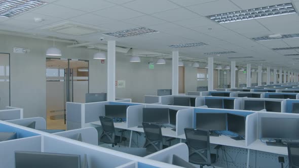 Full View Of An Empty Call Center Office In Daytime, Buildings Stock ...