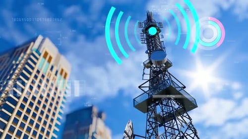 Smart Technology Internet City And 5g Base Station