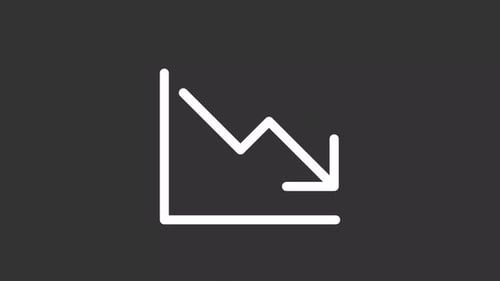 Animated Business Line Graph with Decreasing Trend