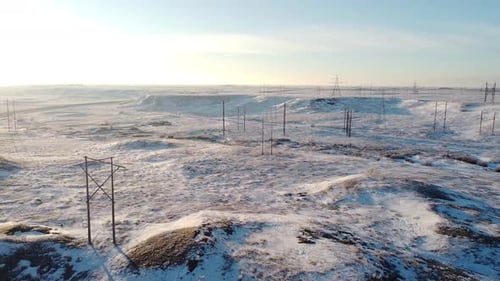 Snowy Power Grid in the Heart of Winter