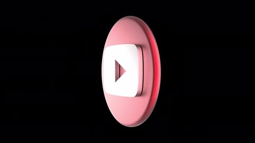 Rotating 3D Play Button Icon