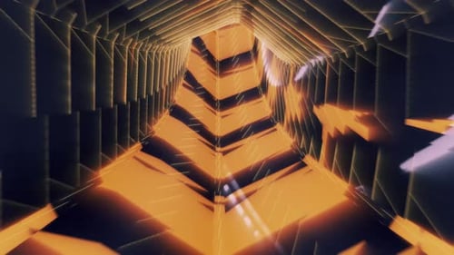VJ Loop 3D Realistic Modern Retro Neon Cyber Tunnel Wallpaper Background