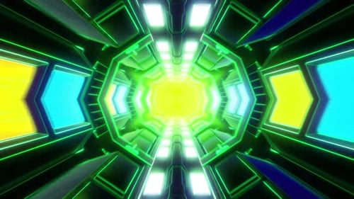 Neon Green Futuristic Hallway