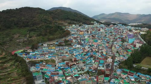 Vista aérea de Busan Gamcheon Culture Village, Corea del Sur