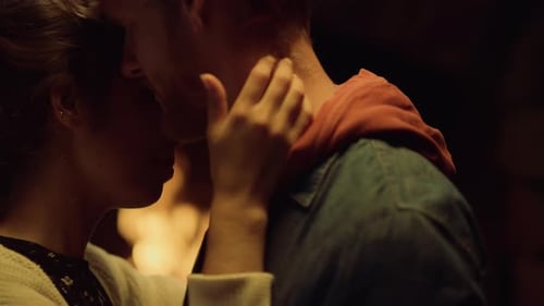 Sensual Couple Enjoy Touch Love at Cozy Home. Close Up Intimate Lovers