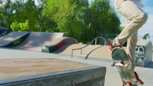 Close-Up of Skater Tricks in Action