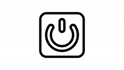 Animated Power Button Icon Line Draw
