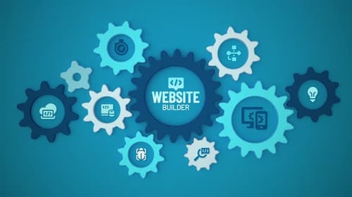 Animation en boucle en roue dentée de Website Builder avec Icones