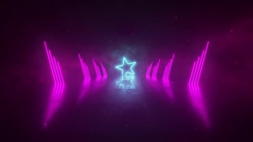 Neon Lights Tunnel Party Background 02