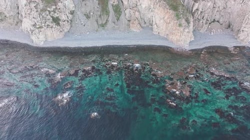 Aerial View of Ocean and Cliffs