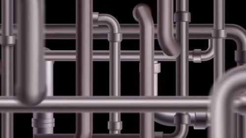 Pipes Under The City On Alpha Channel 4K