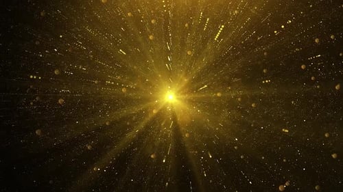 Golden Particle Burst and Light Rays Loop Background