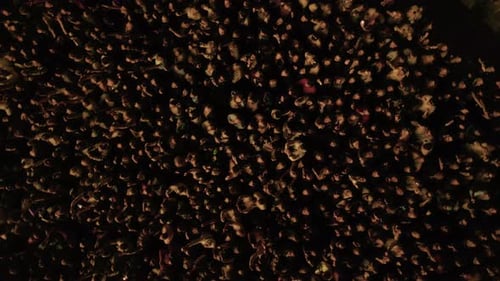Aerial View Of A Huge Concert Crowd