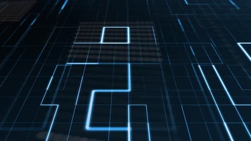 Futuristic Digital Blue Grid Network Background