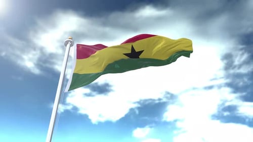 Bandera de Ghana Loop 4K