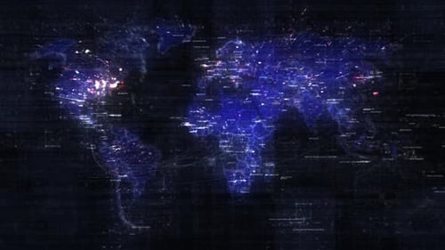 Digital World Map Global Network Technology Connection