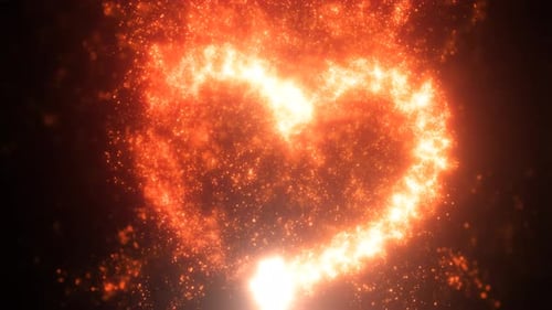 Glowing Particle Heart Draw Reveal Animation