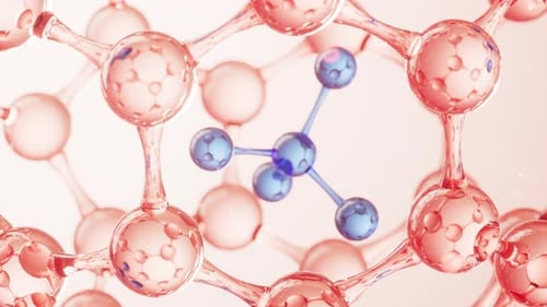 Abstract 3D Molecular Structure Rotating for Science and Medicine