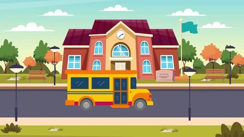 Animation „Zurück zum Schulbus“