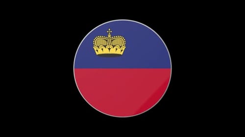 Rotating 3D Liechtenstein Flag Badge Animation