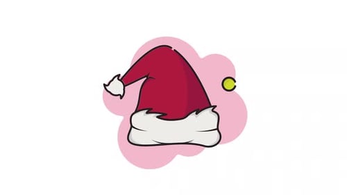 Animated Christmas Santa Hat Icon Loop