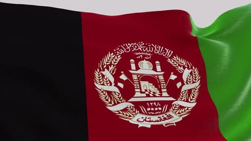 Realistic Afghanistan National Flag Waving Animation
