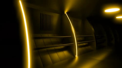 Futuristic Neon Tunnel Light Path Animation
