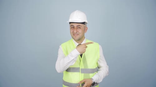 Engineer presents project.