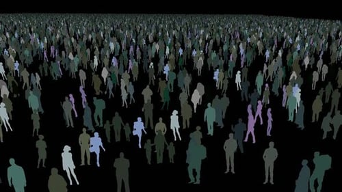 Animated Diverse Crowd Silhouettes Flat Design Loop