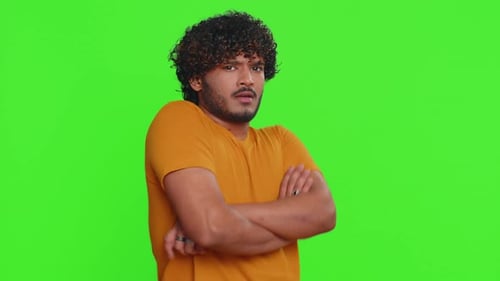 Offended Sad Indian Man Having Frustrated After Quarrel Fail Lose Ignores Does Not Want to Talk