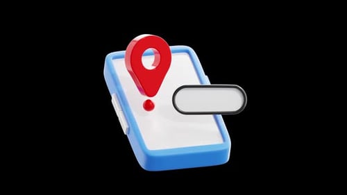 Smartphone Location Pin and Star Rating 3D Animation