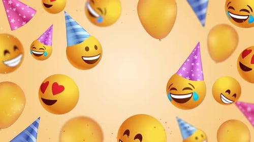 Happy Birthday Emoji Funny Background Animation