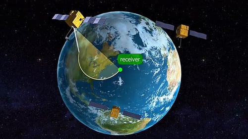 Global Positioning System Satellite Signal Triangulation Animation
