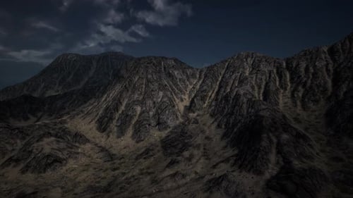 Storm Dark Clouds Over Volcanic Valley
