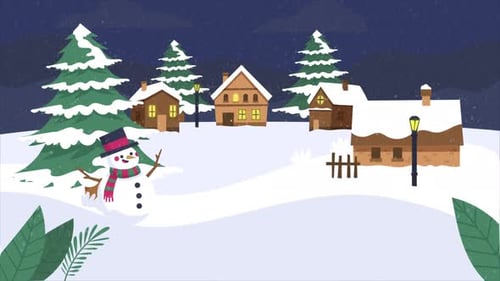 Christmas Village Landscape 4K