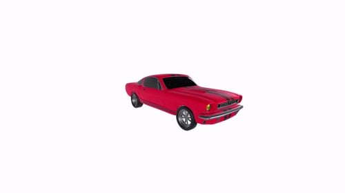 Red Classic Sports Car 3D Rotating Animation